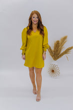 Load image into Gallery viewer, Marley V Neck Long Sleeve Dress- Mustard
