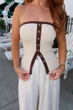 Load image into Gallery viewer, Harbor Strapless Knit Top- Khaki
