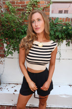 Load image into Gallery viewer, Dune Striped Off Shoulder Top-Taupe
