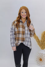 Load image into Gallery viewer, Breach Away Plaid Pullover- Brown
