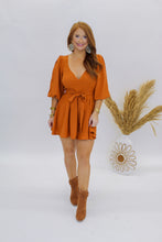 Load image into Gallery viewer, Roxa Belted Romper- Brown
