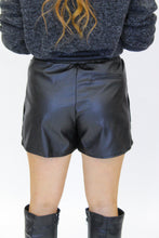 Load image into Gallery viewer, Toni Faux Leather Shorts-Black
