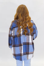 Load image into Gallery viewer, From You Fuzzy Plaid Jacket- Blue
