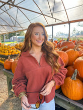 Load image into Gallery viewer, Nice &amp; Easy Sherpa Half Zip -Clay
