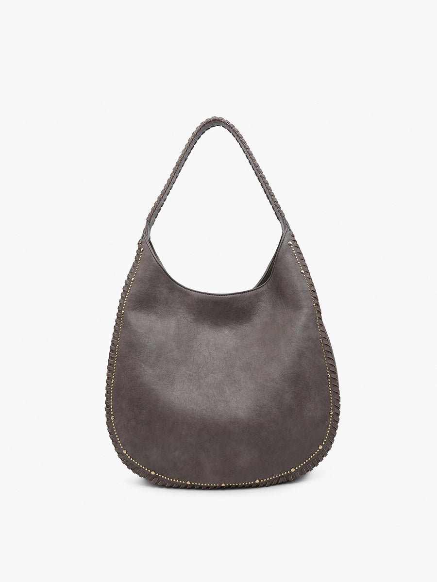 Leslie Studded Whipstitch Hobo