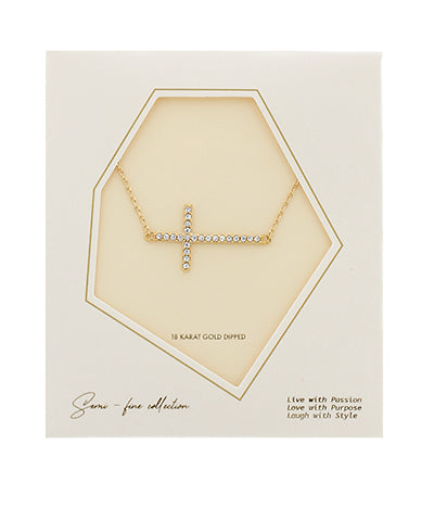 Pave Cross Pendant Necklace