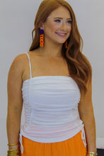 Load image into Gallery viewer, Jenn Adjustable Drawstring Crop Top- White
