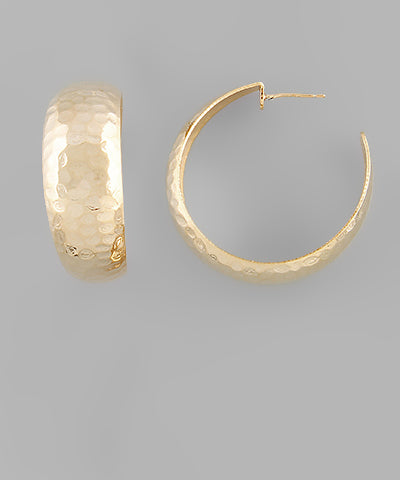 Textured Metal Wide Hoops