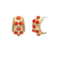 Load image into Gallery viewer, Dotted Antique Bold Hoops
