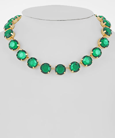 Round Glass Chain Necklace