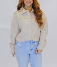 Load image into Gallery viewer, Layton Chic Fray Detail Shacket- Beige
