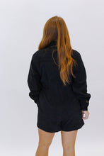 Load image into Gallery viewer, Take Forever Corduroy Button Romper- Black
