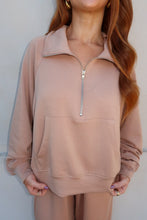 Load image into Gallery viewer, Sara Half Zip Sweatshirt-Taupe
