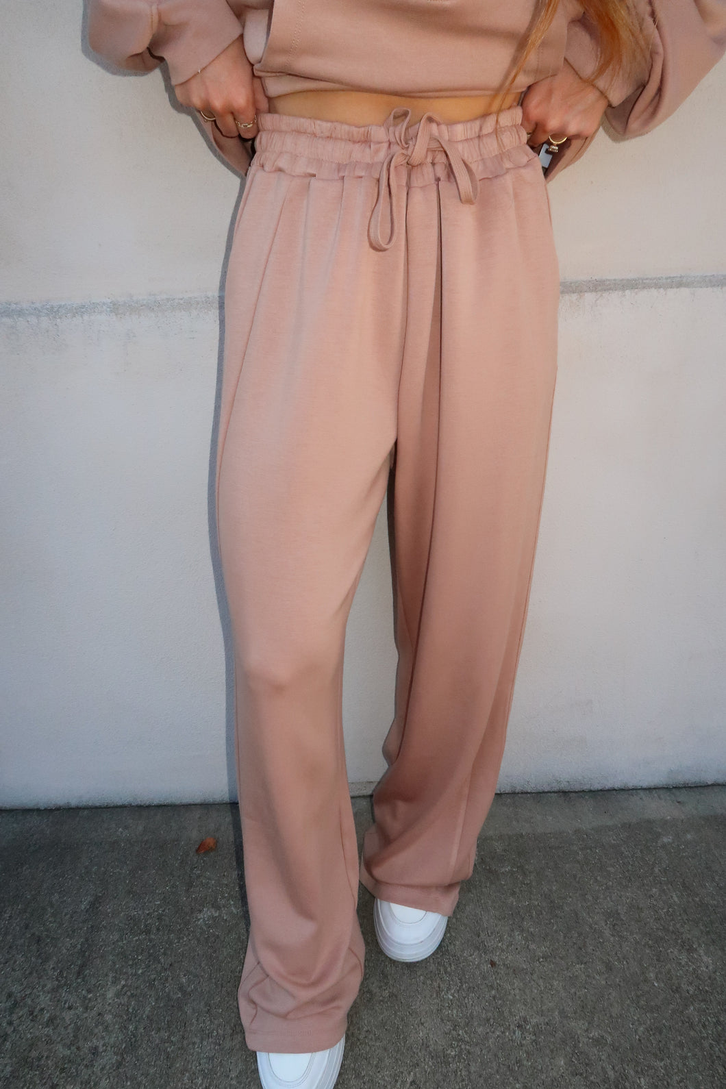 Sara Wide Leg Sweatpants- Taupe