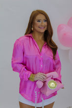 Load image into Gallery viewer, Modern V Neck Button Up- Pink
