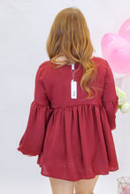 Load image into Gallery viewer, Connie V Neck Shirred Top- Wine
