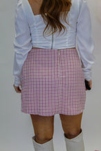 Load image into Gallery viewer, Tyler Plaid Slit Skirt- Blush
