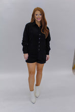 Load image into Gallery viewer, Take Forever Corduroy Button Romper- Black

