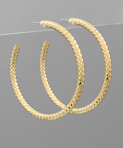 60MM Textured Thin Hoops