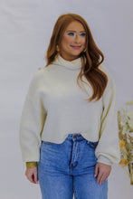Load image into Gallery viewer, Carry Ballon Sleeve Cropped Turtle Neck-Cream
