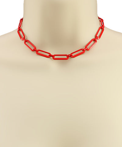 Linked Color Chain Choker