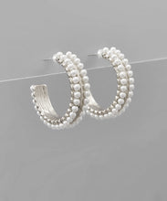 Load image into Gallery viewer, 2 Row Pearl Hoops
