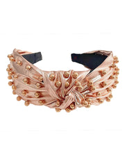 Load image into Gallery viewer, Color Bead Knotted Metallic Headband
