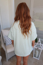 Load image into Gallery viewer, Anna Stripe Oversized Tee Set-Sage
