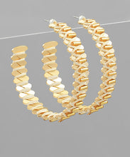 Load image into Gallery viewer, Tired Cylinder Textured Metal Hoops
