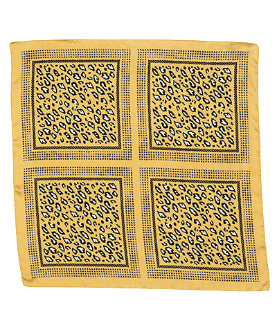 Leopard Block Print Silky Bandana