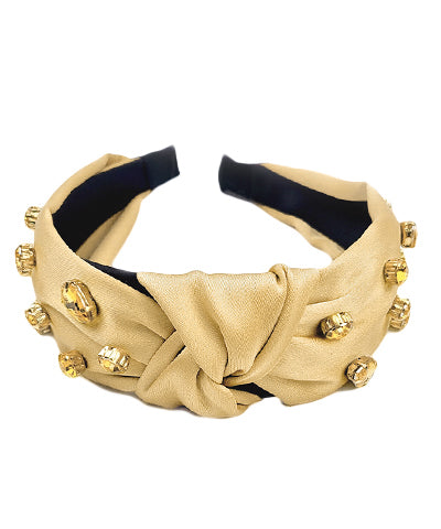 Jewel Stationed Knotted Headband