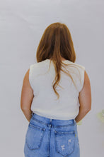 Load image into Gallery viewer, Give Me Something Cropped Vest- Cream
