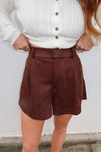Load image into Gallery viewer, Maggie Suede Shorts- Brown
