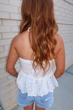Load image into Gallery viewer, Wren Smocked Halter Top-White
