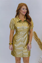Load image into Gallery viewer, Golden Girl Button Down Dress
