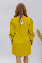 Load image into Gallery viewer, Marley V Neck Long Sleeve Dress- Mustard
