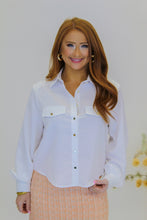 Load image into Gallery viewer, Workin Day Epaulette Top- White
