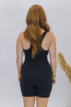 Load image into Gallery viewer, Kay Racerback V Neck Romper- Black
