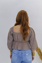 Load image into Gallery viewer, Vibes Peplum Top- Brown
