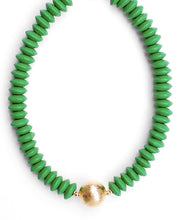 Load image into Gallery viewer, Wooden Bead &amp;  Metal Ball Necklace
