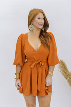 Load image into Gallery viewer, Roxa Belted Romper- Brown
