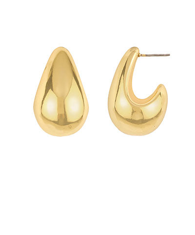 30mm Puffty Metal Teardrop Earrings