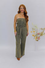 Load image into Gallery viewer, Kenzie Strapliess Jumpsuit- Olive
