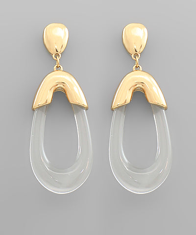 Acrylic Oval Dangle Earrings