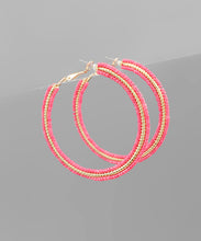 Load image into Gallery viewer, Bead 2 Row Wrapped Hoops
