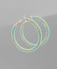 Load image into Gallery viewer, Bead 2 Row Wrapped Hoops
