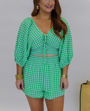 Load image into Gallery viewer, Chipper Gingham Top &amp; Bottom Set - Green
