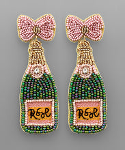 Load image into Gallery viewer, Ribbon Champagne Bottle Earrings
