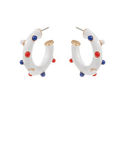 Load image into Gallery viewer, Patriotic Color Enamel Hoops
