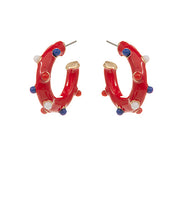 Load image into Gallery viewer, Patriotic Color Enamel Hoops
